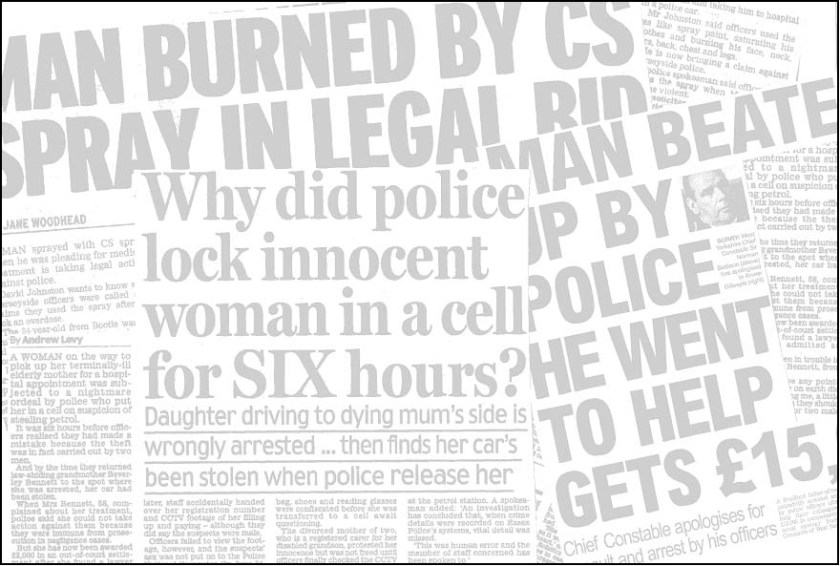 newspaper clippings of cases pursued by Iain Gould