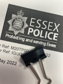 Picture of a letter from Essex Police.