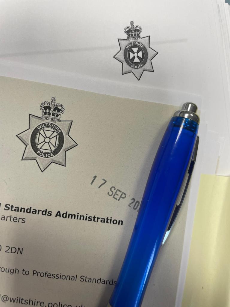 Letters from Wiltshire Police.